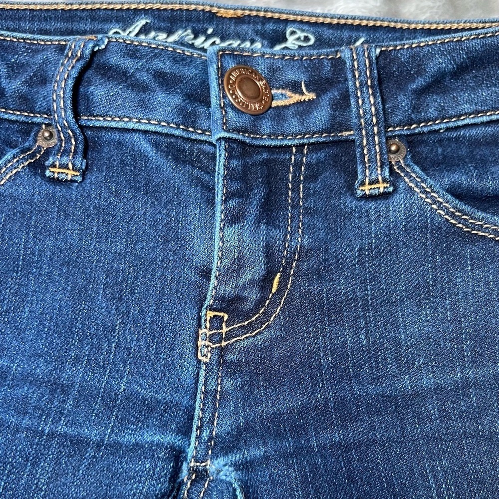 American Eagle Womens Size 2 Short Jeans Blue Dark Wash Skinny Fit Casual Denim - Picture 11 of 16